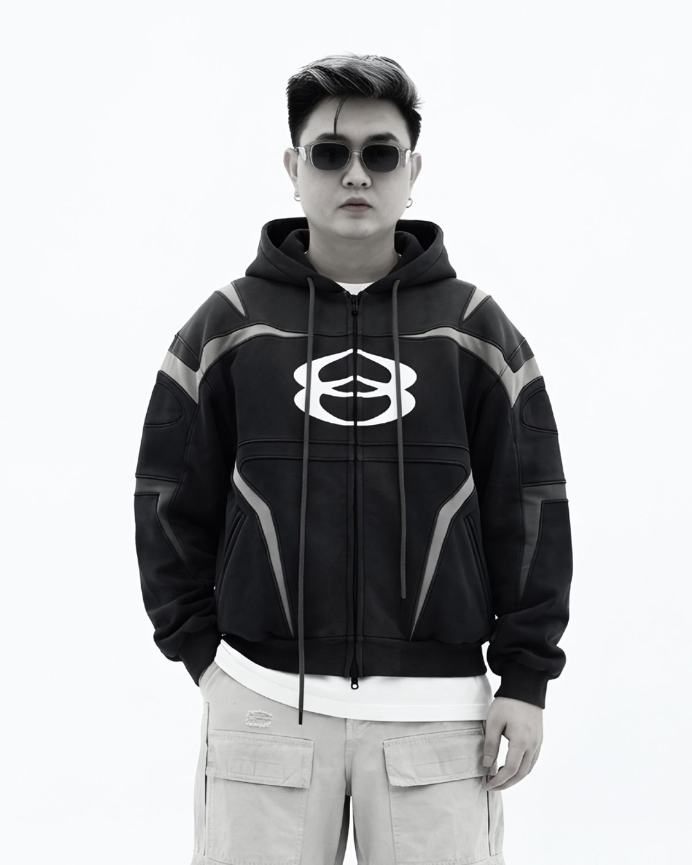 D wearing BLACKSHEEP hoodie in studio